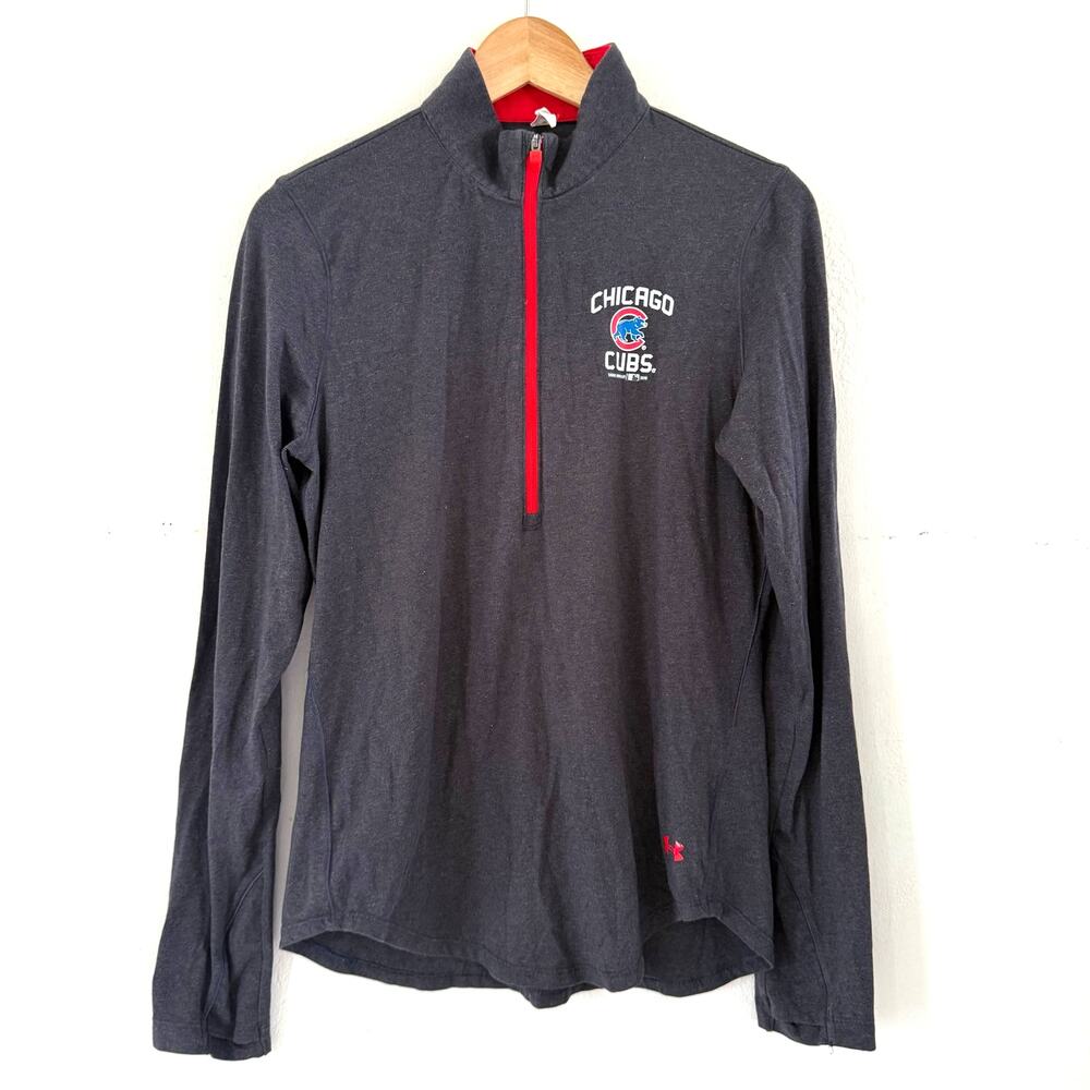 Under Armour Chicago‎ Cubs 1/2 Zip Long Sleeve Shirt Women's Size Medium Gray